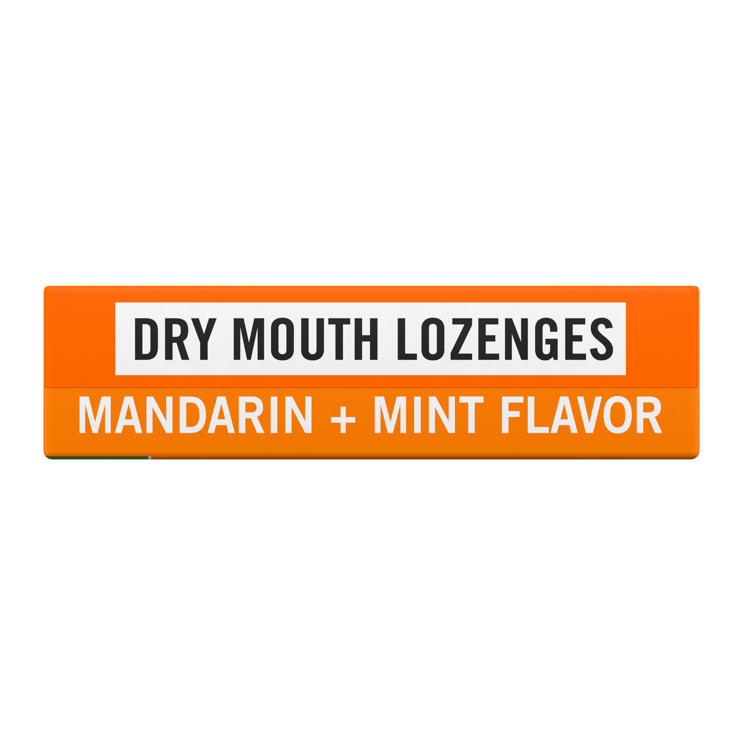 Top of the TheraBreath Dry Mouth Lozenges box in Mandarin Mint