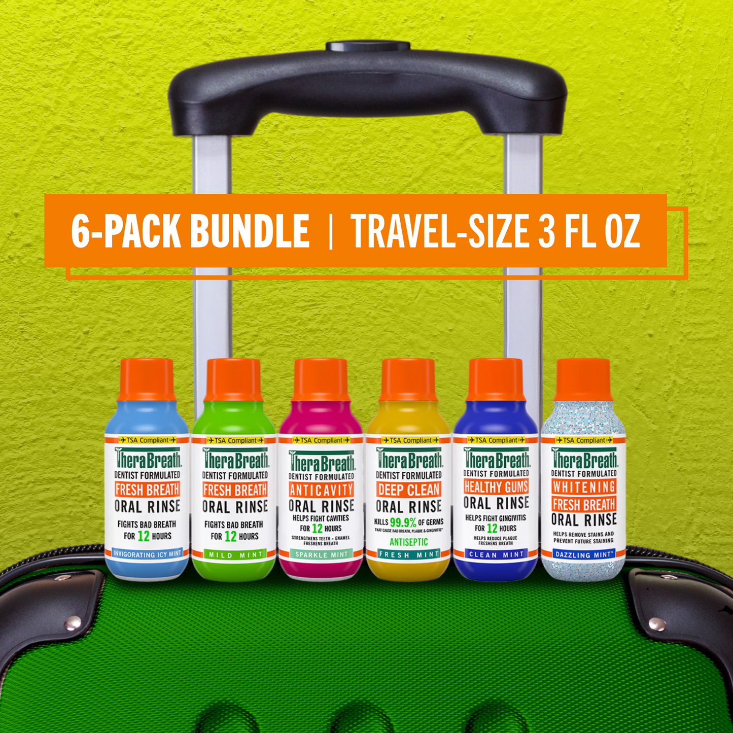 Travel-Size Mouthwash - TheraBreath Variety 6-Pack Bundle