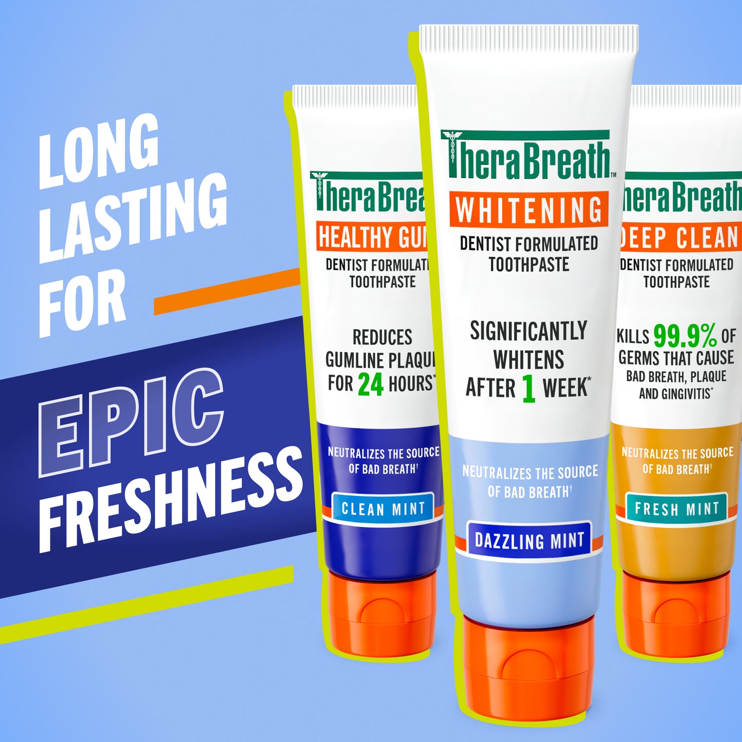 TheraBreath Whitening Toothpaste, Peroxide-Free & Anticavity, Dazzling Mint, 4 oz, 2-Pack