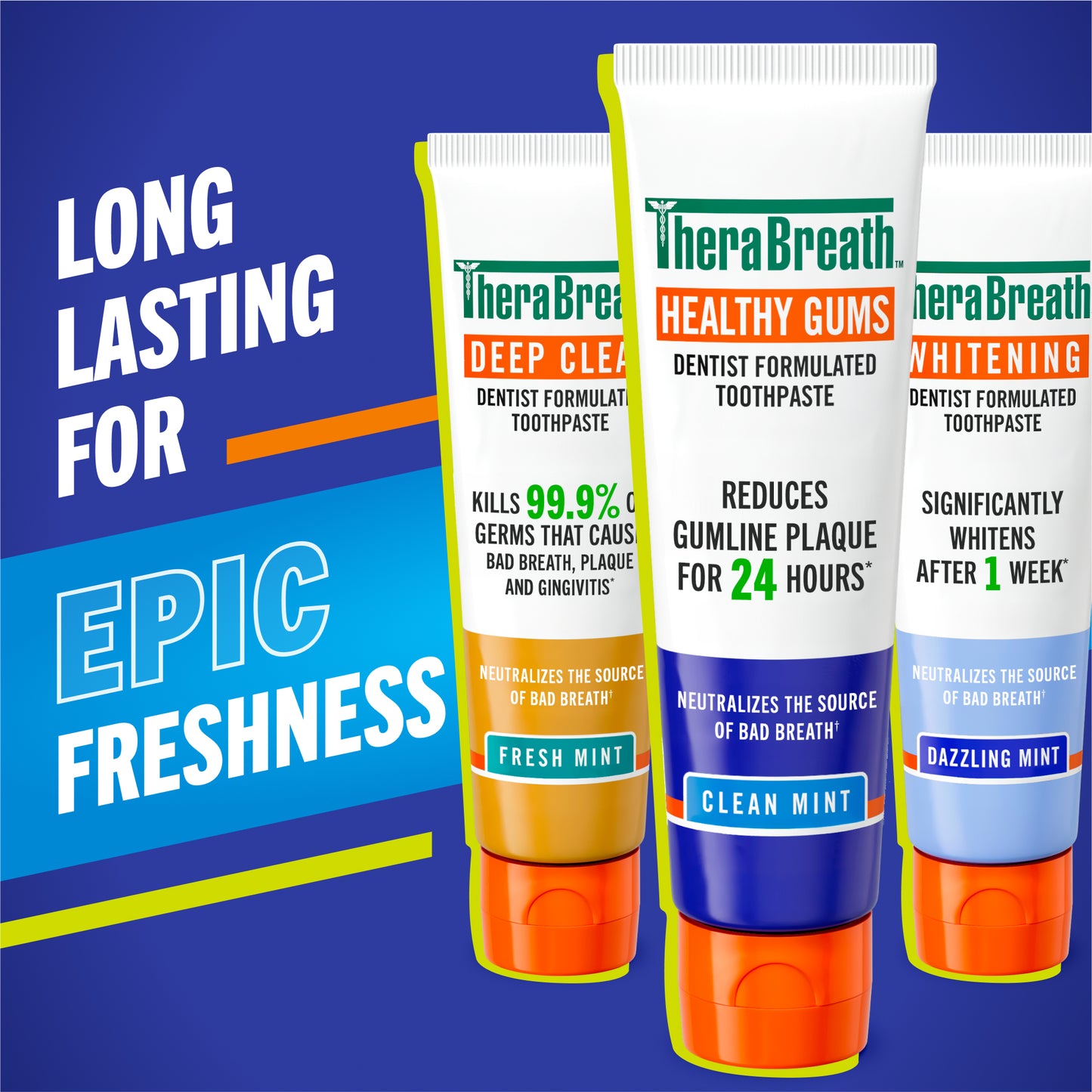 TheraBreath Healthy Gums Toothpaste, Helps Fight Gingivitis, Clean Mint, 4 oz, 2-Pack