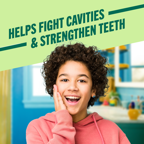 Helps fight cavities and strengthens teeth.
