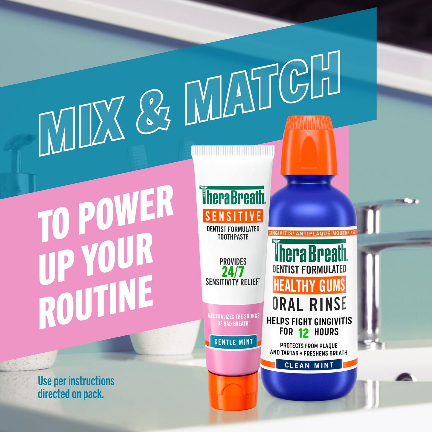 TheraBreath Sensitive Toothpaste, 24/7 Sensitivity Relief (1), With Fluoride for Anticavity Protection, Gentle Mint, 4 Oz