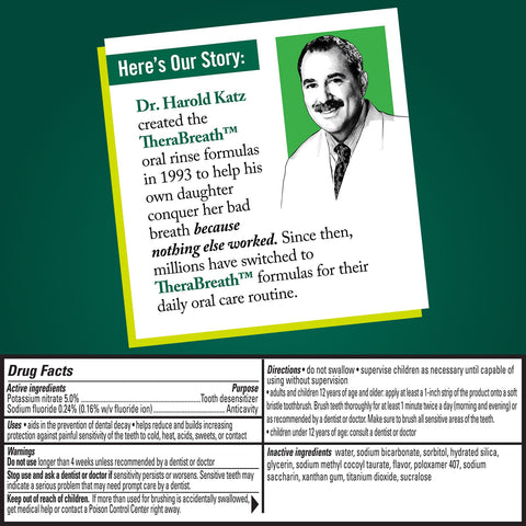 Here's our story with Dr. Harold Katz image with drug fact of therabreath.