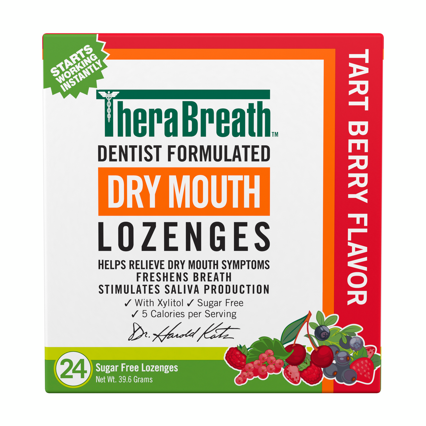 Box of TheraBreath Dry Mouth Lozenges in Tart Berry