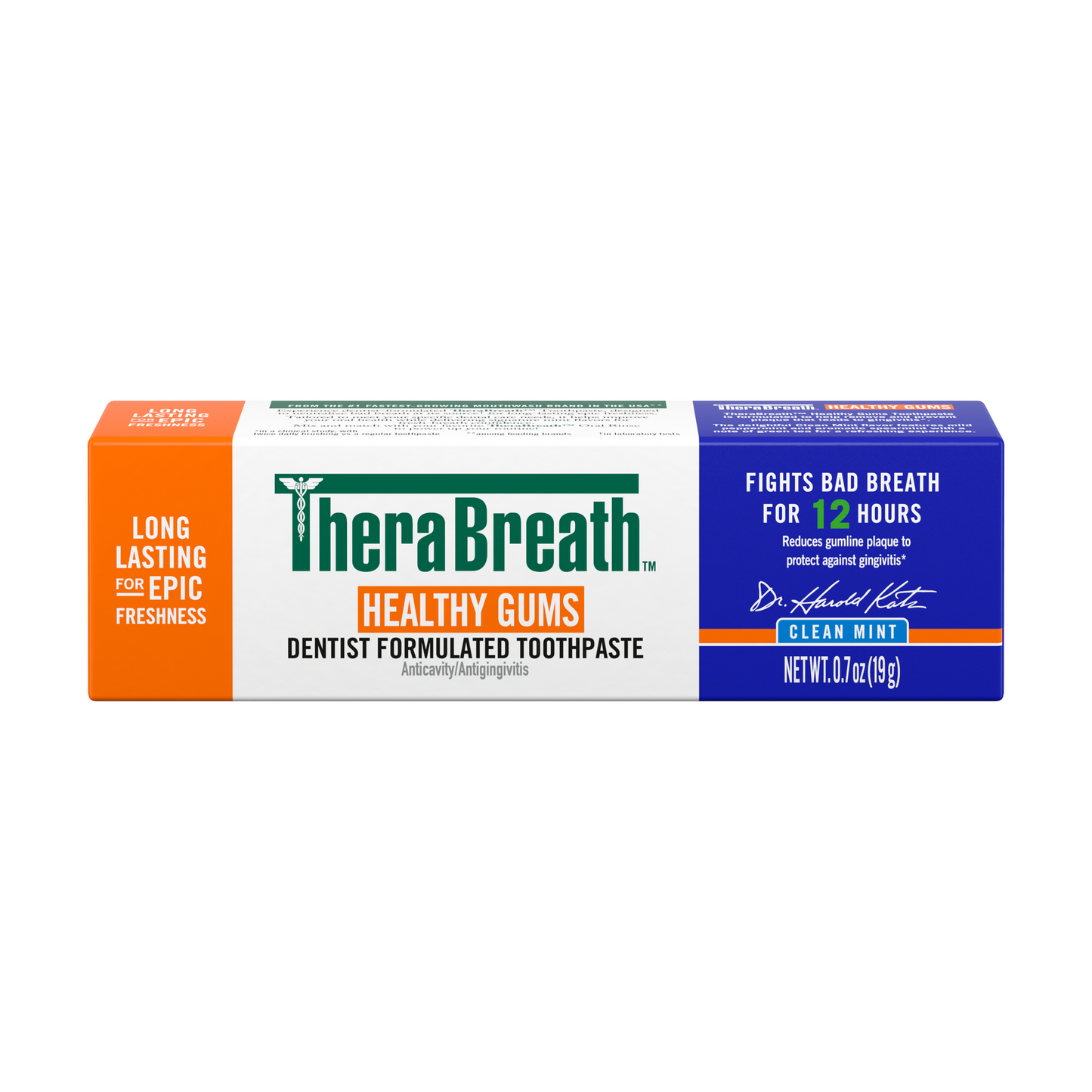TheraBreath Healthy Gums Toothpaste, Helps Fight Gingivitis, Clean Mint, 0.7 Oz, Trial Size
