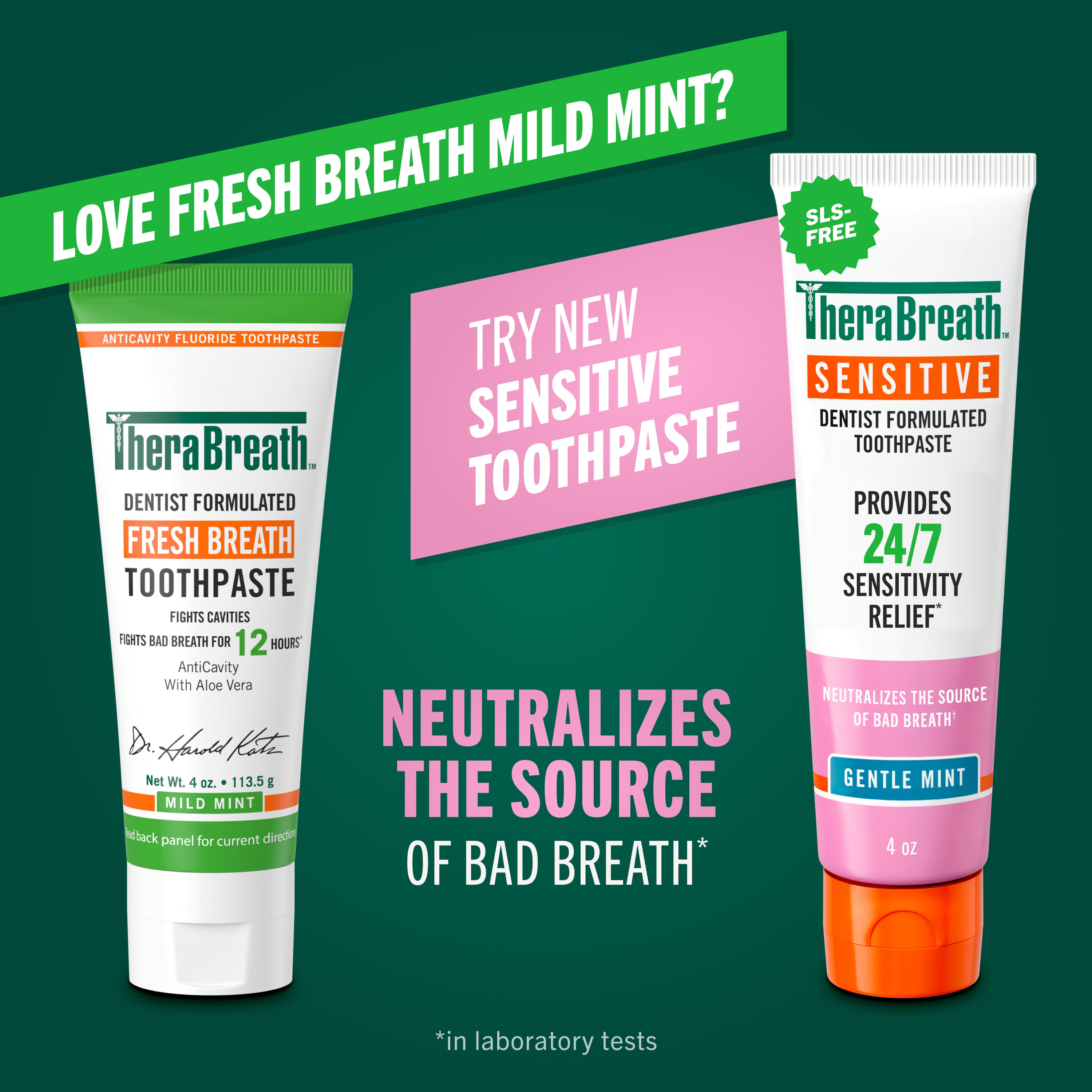 Fresh Breath Toothpaste | Mild Mint | TheraBreath