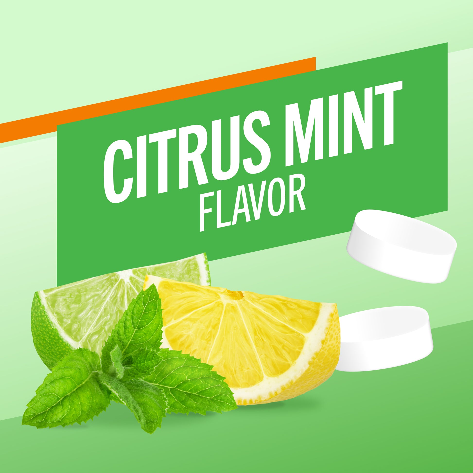 TheraBreath long lasting freshness citrus mint flavor gum.