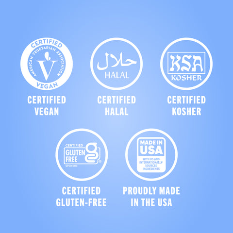 Row of TheraBreath certification seals, conveying compliance with recognized industry standards.