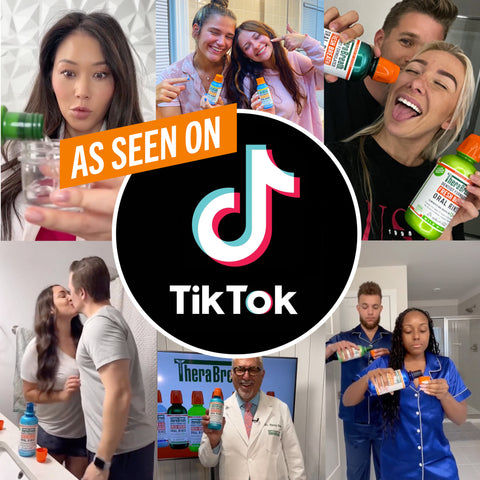 TheraBreath oral rinse users as seen on TikTok