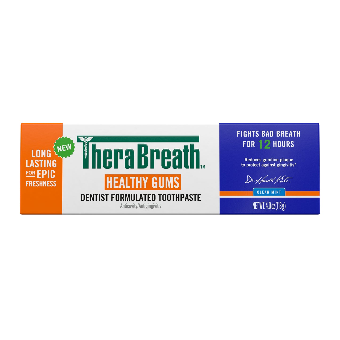 TheraBreath Healthy Gums Toothpaste, Helps Fight Gingivitis, Clean Mint, 4 oz, 2-Pack