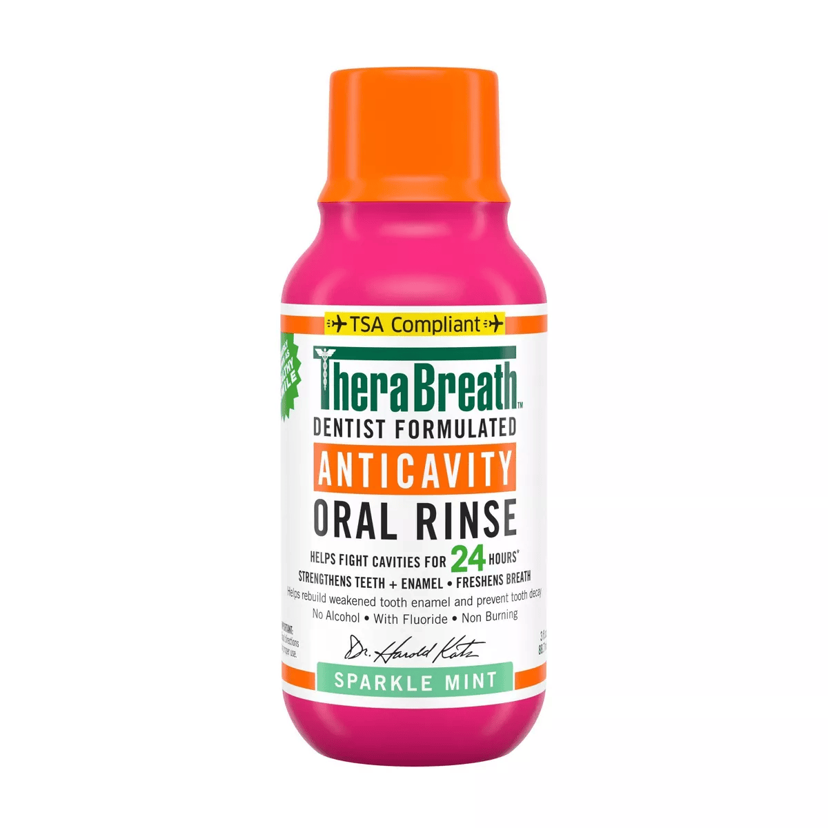 Therabreath AntiCavity Oral Rinse Sparkle Mint , 3 OZ