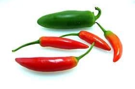 1 green pepper and 4 red peppers