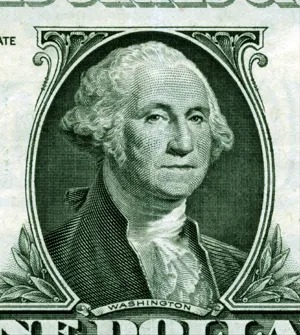 Dollar bill with George Washington