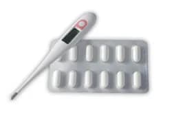 Thermometer and a pack of 12 pills
