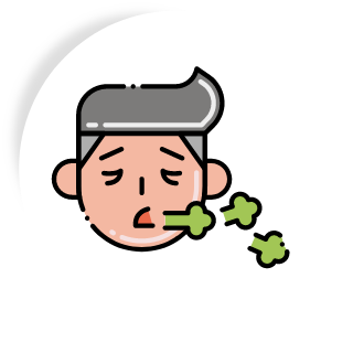 Man coughing graphic