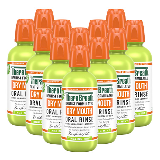 Dry Mouth Oral Rinse - Tingling Mint, 16oz (12-Pack)