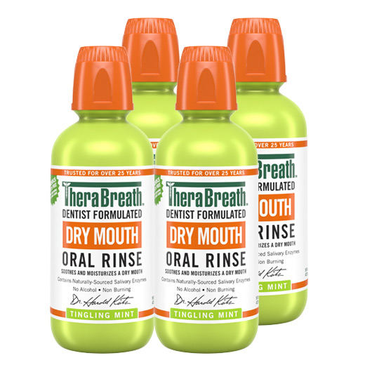 Dry Mouth Oral Rinse - Tingling Mint, 16oz (4-Pack)