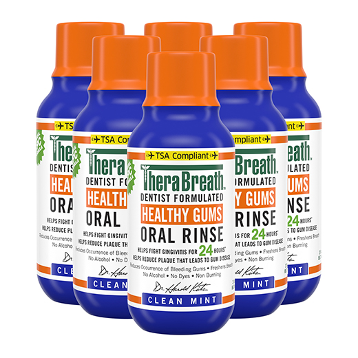 Healthy Gums Oral Rinse w/ Added CPC - Clean Mint, 3oz Travel (6-Pack)