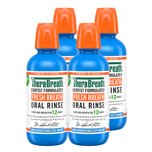 Fresh Breath Oral Rinse - Invigorating Icy Mint, 16oz (4-Pack)