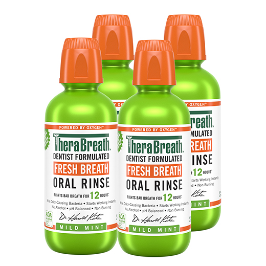 Fresh Breath Oral Rinse - Mild Mint, 16oz (4-Pack)